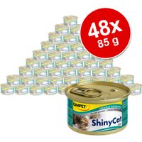 Gimpet Shiny Cat Voordeelpakket Kattenvoer 48 x 85 g - - Kip & Garnalen