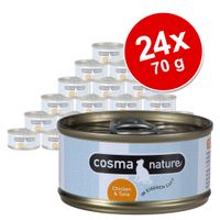 Voordeelpakket Cosma Nature Kattenvoer 24 x 70 g - - Zalm