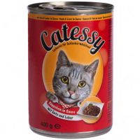 Catessy Hapjes in saus Kattenvoer 6 x 400 g - - kalf & kip in saus