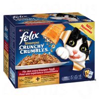 Felix ""Sensations"" Crunchy Crumbles Kattenvoer 10 x 100 g - - Groentemix