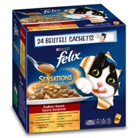 Felix Sensations Sauzen Kattenvoer 24 x 100 g - - Vleesselectie