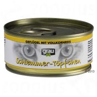 Grau bliksmulpotjes Kattenvoer 6 x 100 g - - Hart & lever met volkorenrijst