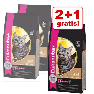 400 g Eukanuba Katzenfutter, 2 + 1 Aktion - - Adult Hairball Huhn & Leber Preisvergleich