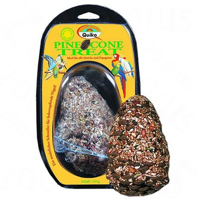 Friandise Quiko Pine Cone pour perruche et perroquet- H 12 x  9 cm de diamètre