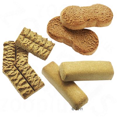 25 kg Mera Dog Mixpaket Tandem, Kaubarren  & Biscuit - 25 kg im Mix