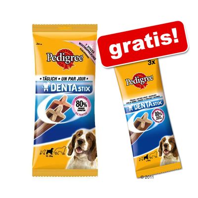 7 + 3 gratis! 10 x Pedigree Denta Stix –  7 + 3 Stueck Pedigree Denta Stix fuer mittelgrosse Hunde