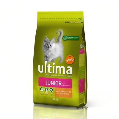 Croquettes pour chaton Ultima Junior - Poulet & Riz- 1,5 kg
