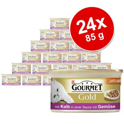 Gourmet Gold tendres bouchées en lot 24 x 85 g- lapin & carottes en sauce