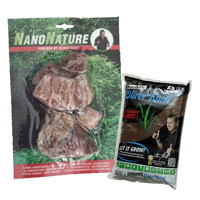 NanoNature Streifenburgunder Set - - 5 Steine + 3 Liter NatureSoil braun, fein Preisvergleich