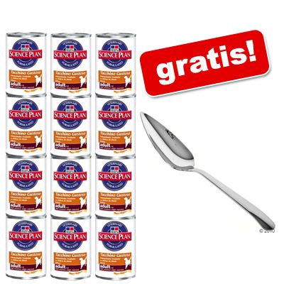 12 x 370 g Hill's Canine + blikvoerlepel GRATIS! - - Adult kalkoen