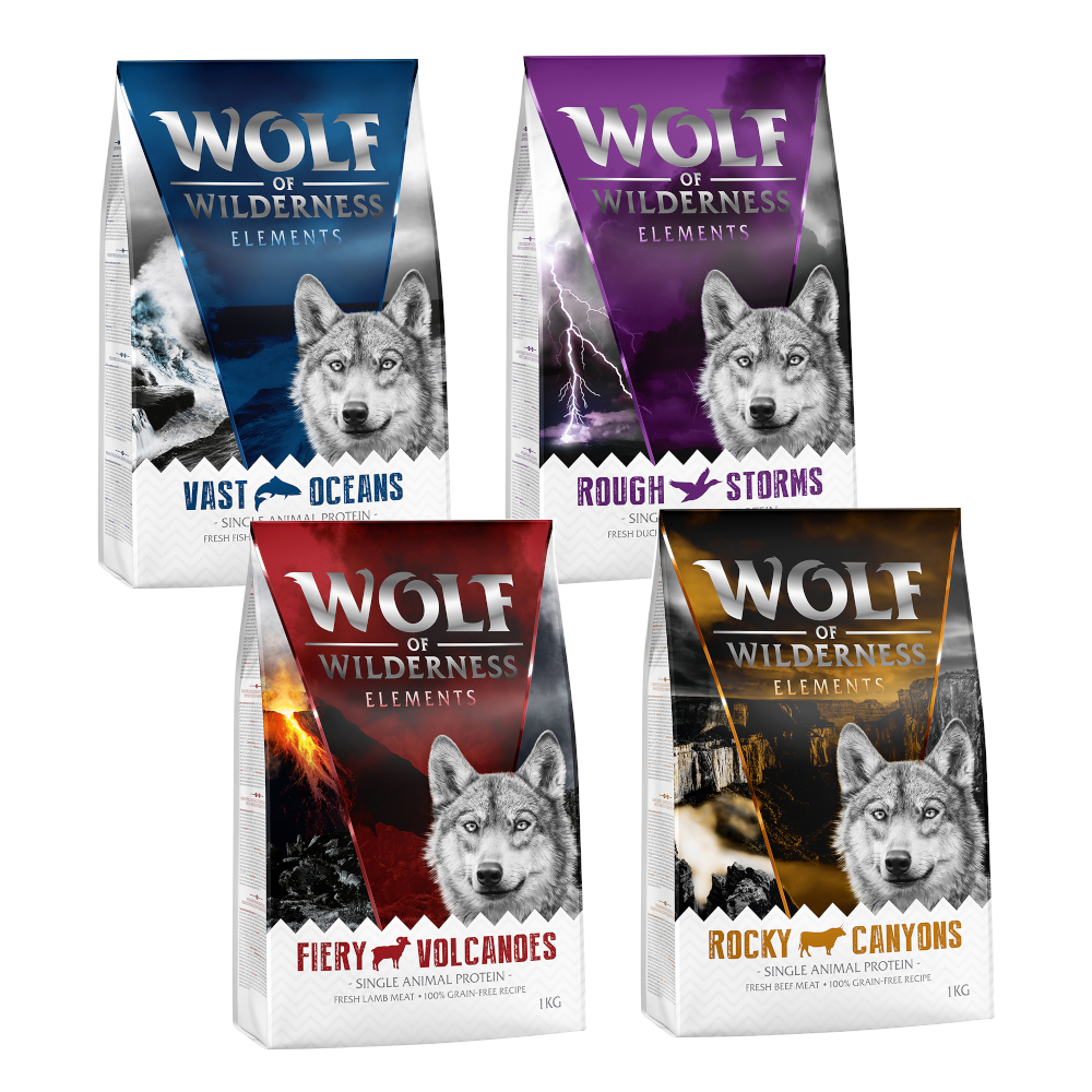Wolf of Wilderness Adult "Elements“ - 4 x 1 kg miešané balenie - jahňacie, kačacie, hovädzie & ryba
Wolf of Wilderness Adult "Elements“ - 4 x 1 kg miešané balenie - jahňacie, kačacie, hovädzie & ryba