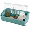 Cage pour lapin et cochon d'Inde Rabbit 100 deLuxe - L 101 x l 53 x H 33 cm (bac turquoise)