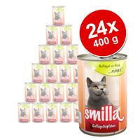 Smilla gevogeltepannetje voordeelpakket 24 x 400 g mals gevogelte met rund