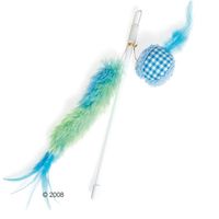 Speelhengel + Catnip Bal - - ca. 25 cm