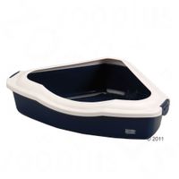 Eck-Katzentoilette mit Rand - - blau