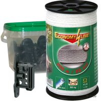 Weidezaunband und Bandisolator - - 200m Weidezaunband + 75 Bandisolatoren