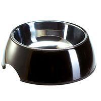 Zwarte melamine voerbak met roestvrij stalen inleg - - 160 ml, ? 11 cm 