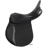 Ponysattel Eventer Leder mit auswechselbaren Kopfeisen schwarz Sitzgröße 38cm