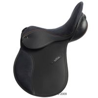 Ponysattel Eventer Synthetik mit auswechselbaren Kopfeisen schwarz Sitzgröße 38cm