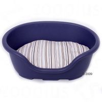 Sparset Hundekorb Lindo dunkelblau mit passendem Kissen - - Set Größe 3 (Korb + Kissen): L 74 x B 52 x H 27 cm
