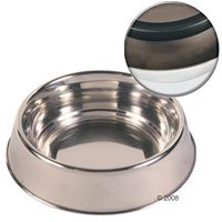  Trixie voerbak van roestvrij staal met rubberen ring - - 0,45 l, ? 14 cm 
