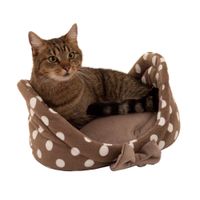  Kattenbed met Stippen, taupe - - L 42 x B 32 x H 23 cm 