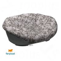 Hundekorb Sofà mit Bezug - grau - - Größe 2: L 49 x B 36 x H 17,5 cm