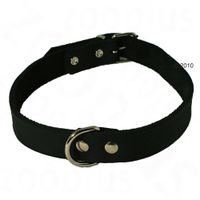  Heim Lederhalsband met klinknagels, zwart - - Maat 40: 30 - 37 cm halsomvang 