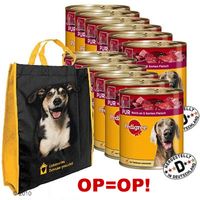  12 x 800 g Pedigree Puur + Pedigree tas GRATIS! - - Rijk aan kippenharten- en levers 