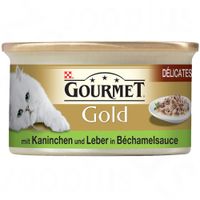 Gourmet Gold Delicatesse in Saus Kattenvoer 12 x 85 g - - Rund & Kip in Tomatensaus