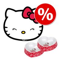 Hello Kitty Set - - 2 voerbakken + 1 placemat