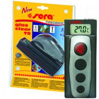 Sera Glas Clear Algenmagneet met digitale thermometer T 12