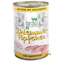  Grau bliksmulpotjes 6 x 400 g - - gevogelte met volkorenrijst 