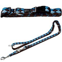 Hunter Set: Halsband Krazy Scotty + Hundeleine - - Halsband Gr&ouml;&szlig;e M + Leine 200 cm/20 mm