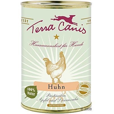 Terra Canis Sensitive 6 x 400 g - Huhn mit Pastinaken, Loewenzahn & Kamille