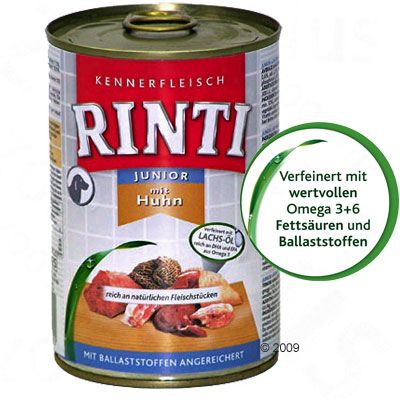 Rinti Pur Kennerfleisch Junior 6 x 400 g - Huhn