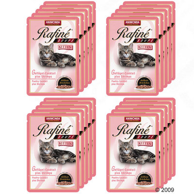 Lot Animonda Rafiné Soupé Kitten 20 x 100 g chaton- cocktail de volailles à la crevette