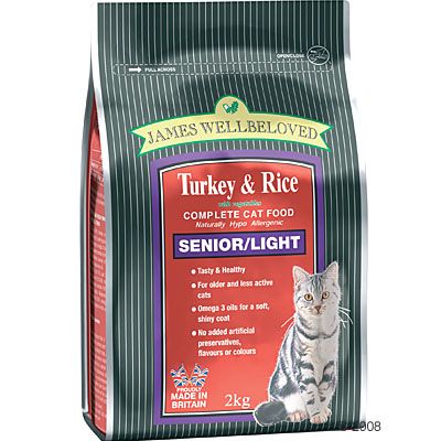 James Wellbeloved Senior/Light Turkey & Rice Cat Food - - 2 kg