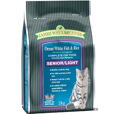 James Wellbeloved Senior/Light Fish & Rice Cat Food - 2 kg