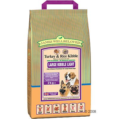 James Wellbeloved Turkey & Rice Kibble Large Kibble Light - 15 kg