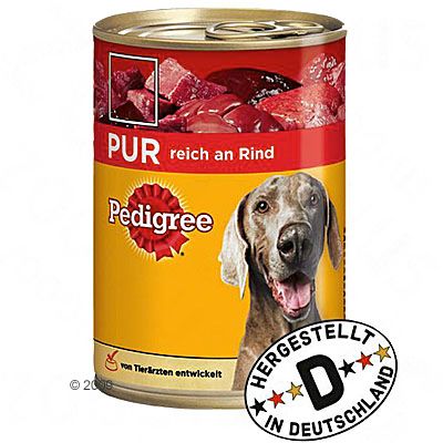 Pedigree Pur 6 x 400 g – reich an Rind