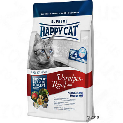 Croquettes Happy Cat Fit & Well Adult, boeuf des Préalpes- 2 x 10 kg
