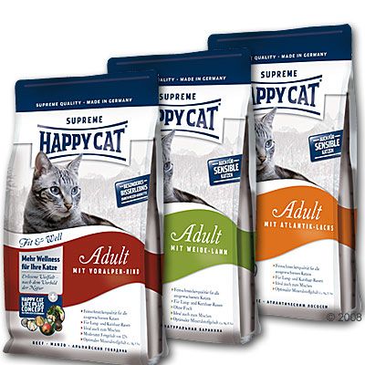 Happy Cat Fit & Well Adult 3 x 4 kg - 3 Sorten