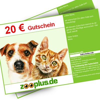 zooplus Geschenkgutschein - Wert 25,- EUR