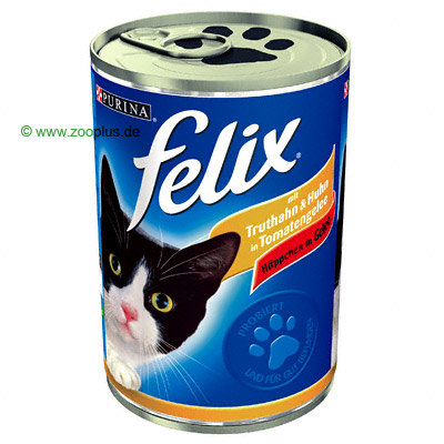 Felix hapjes in gelei specialiteiten 6 x 400 g - - kalkoen & kip in tomatengelei