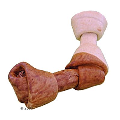 CANIBIT Bumerang Rinderhautknochen XL braun/weiss - ca. 35 cm