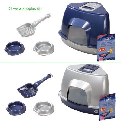 Toilettenhaus Kollektion - blau / silberne Unterschale