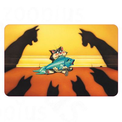 Napfunterlage Schattenkatze –  43 x 28 cm