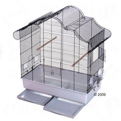 Vogelkaefig Lannica - schwarz / weiss L 71 x B 39 x H 90 cm
