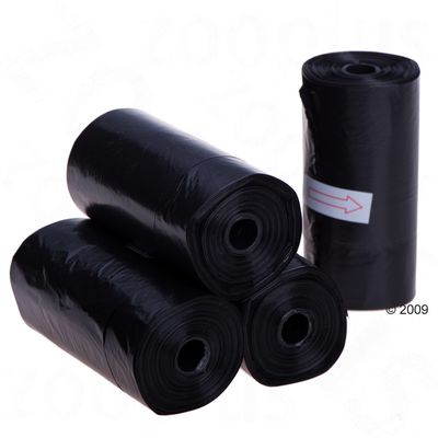 Hundekotbeutel schwarz, biologisch abbaubar - 4 Rollen a' 15 Beutel (schwarz)